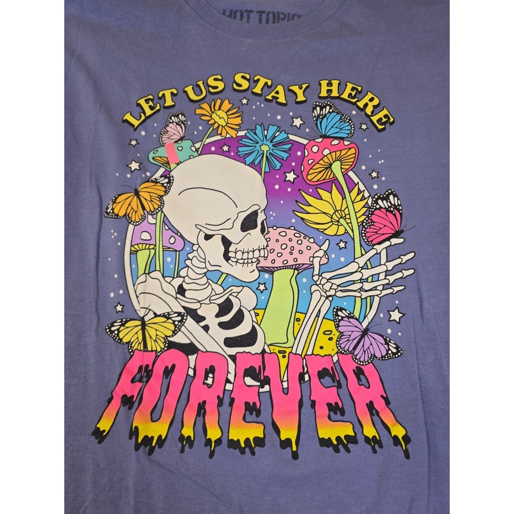 Hot Topic Let Us Stay Here Forever Purple T Shirt Size XL 100% Cotton